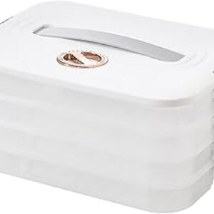 4-Layer Food Storage Containers with Lids Dumpling Storage Box,Good Sealing,Stackable Food Containers