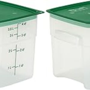 Cambro Food Storage Containers with Lids (Microwave Safe and BPA-Free) – 4 QT (Quart) Square Food Storage Container with Lid (2 Pack)