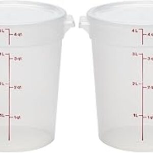 Cambro Food Storage Containers with Lids (BPA-Free) – 4 Quart Food Storage Container (2 Pack)