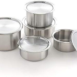 CaKE 5PCS Stainless Steel Food Storage Containers With Lids 5PCS Canister Set Kitchen Appliances Dishwasher Safe Premium South Korea