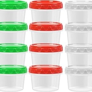 8 oz Small Freezer Containers with Lids Stackable Plastic Food Storage Container 1 Cup Meal Prep Bowls Airtight Dishwasher Safe,12-pack