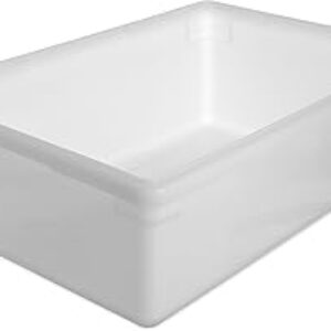 Carlisle FoodService Products Storplus Food Storage Container with Stackable Design for Catering, Buffets, Restaurants, Polyethylene (Pe), 12.5 Gallon, White
