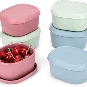 6 pcs 10 oz Silicone Snack Containers for Kids Small Food Containers with Lids, Fruit Containers for Lunch, Stackable Lunch Containers for Kids, Daycare, School and Travel