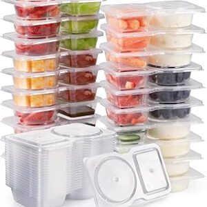 Reusable Snack Containers with Lids 20Pcs,New Snack Containers,Snackle Box Container Portion Control,Snack Pack Containers,Double Compartment Snack Containers for On-the-Go Meals and Camping