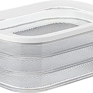 Mepal Modula Rounded Food Storage Box with Lid Set of 3 | Ideal for Cold Cuts, Cheese, and More | Stackable design | Transparent Framed Lid | BPA-Free, Nordic White (17oz/500ml)