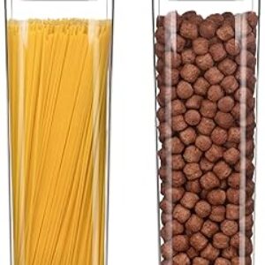 MR.SIGA 2 Pack Airtight Food Storage Container Set, BPA Free Kitchen Pantry Organization Canisters, One-handed Airtight Cereal Spaghetti Storage Containers, 2.1 L / 72oz, White
