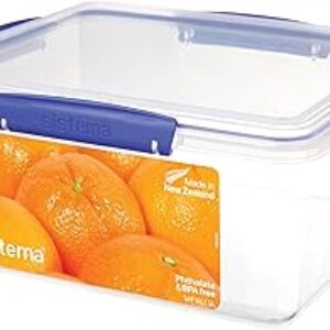 Sistema KLIP IT Food Storage Container, 5 L, Airtight & Stackable, BPA-Free, Clear with Blue Clips