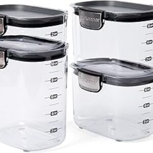Progressive International ProKeeper+ 4-Piece Clear Plastic Modular Airtight Pantry Food/Snack Kitchen Storage Organization Container Canister Set