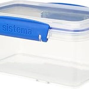 Sistema KLIP IT Rectangular Collection Food Storage Container, 33.8 oz./1 L, Clear/Blue