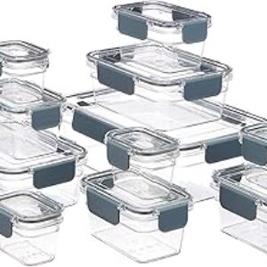 Amazon Basics Tritan Plastic Food Storage Containers – Tritan Plastic Locking, Air Tight, 11 Containers with Lids, 22 Pieces, Clear