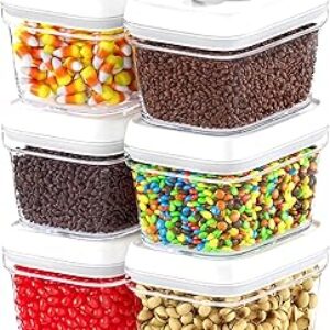 DWËLLZA KITCHEN Airtight Food Storage Containers with Lids – 6 Pieces All Same Size – Pantry Container for Spices, Candy, Nuts, Coffee and Tea, Clear Plastic BPA-Free, Keeps Food Fresh & Dry