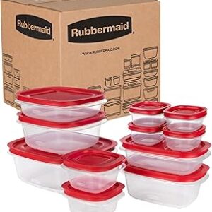 Rubbermaid EasyStore Rectangle and Square Containers, 22-Piece Set, Food Storage Containers, Food Storage Containers with Lids