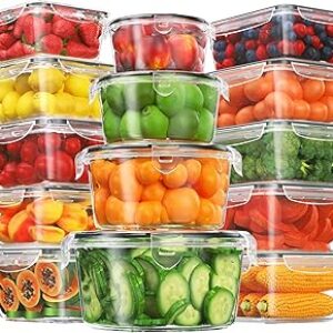 28 Pieces Food Storage Containers with Lids EXTRA LARGE Freezer Containers for Food BPA-Free Meat Fruit Vegetables Plastic Containers with lids Storage Airtight Leak-Proof Food Boxes for Kitchen