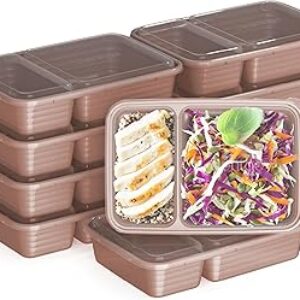 Bentgo 20-Piece Lightweight, Durable, Reusable BPA-Free 2-Compartment Containers – Microwave, Freezer, Dishwasher Safe – Rose Gold